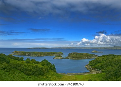 View from the Drumbeg viewpoint, Drumbeg Loop, part of thirty-five islands of the coastal parish of Eddrachillis, northwest of Scotland.