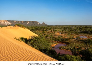View of Dunas do Jalapão (Jalapão Dunes) at Jalapão State Park - Tocantins, Brazil