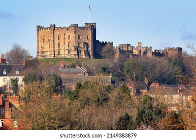 View of Durham Castle on a Sunny Spring Day. Durham City, County Durham, England, UK.
