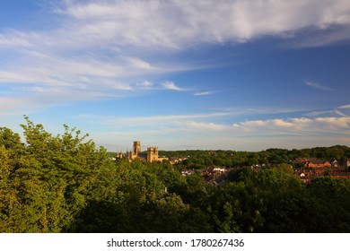 View of Durham City with the Cathedral Dominating the skyline. England, UK