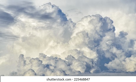 View Of Dynamic Clouds In The Blue Sky