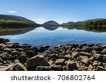 A view of Eagle Lake which is the largest fresh water lake in Acadia National Park on Mount Desert Island in Maine.