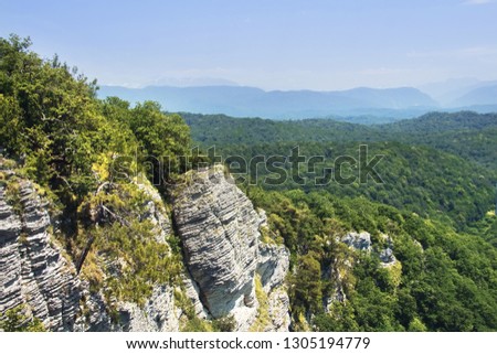 View of Eagle's Rocks. Summer mountain landscape. Sochi national park, Russia.