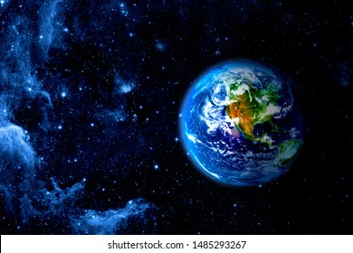 View of the earth from the moon. Elements of this image furnished by NASA