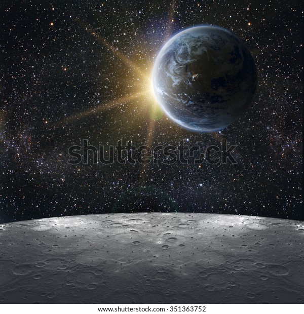 View of the earth from the moon. Elements of this\
image furnished by NASA