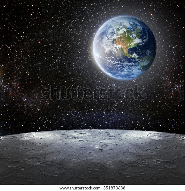 View of the earth from the moon. Elements of this\
image furnished by NASA