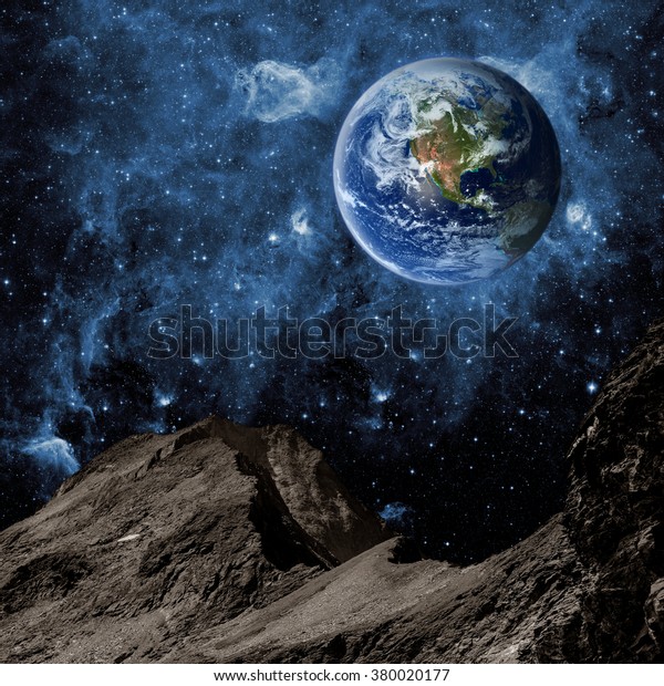 View of the earth from the moon. Elements of this
image furnished by NASA