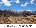 View of eastern side of Mount Whitney, from Alabama Hills, California