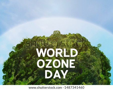 View of edge protect layer of natural circular shape. /World ozone day and conserve nature concept.