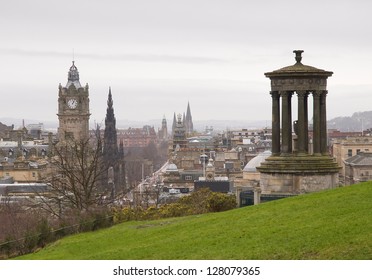 View of Edinburgh city center from Calton Hill