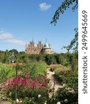 View of Egeskov Castle (Denmark) From Garden on a Sunny Day in August