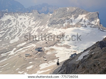 Similar – Image, Stock Photo Hikers climbing the Zugspitze