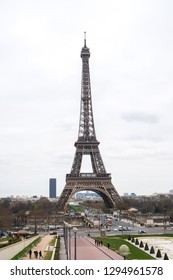 View at Eiffel Tower in Winter, Paris, France.