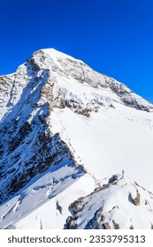 View of Eiger mountain of the Bernese Alps in the Bernese Oberland of Switzerland. Jungfrau region