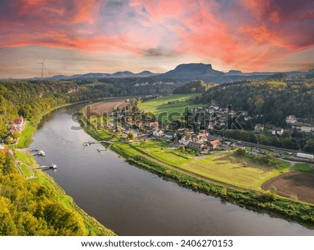 View of the Elbe in the Elbe Sandstone Mountains, Saxon Switzerland