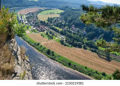 View In The Elbe Valley In Saxony Germany