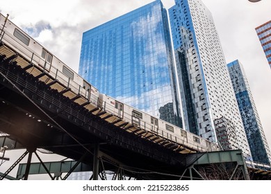 A view of an elevated train 