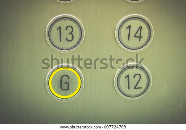 View Elevator Buttons Pressed Lift Down Stock Photo Edit Now