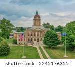 The view of Elkhart County courthouse in Goshen, Indiana, United States 