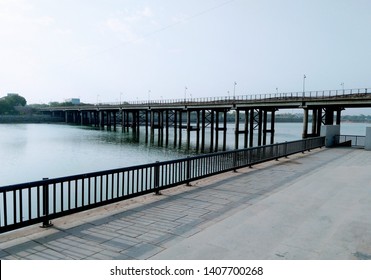 View Of Ellis Bridge Fron Riverfront Road Ahmedabad, Gujarat, India