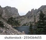 View of Emerald Lake and surrounding mountains in Rocky Mountian National Park