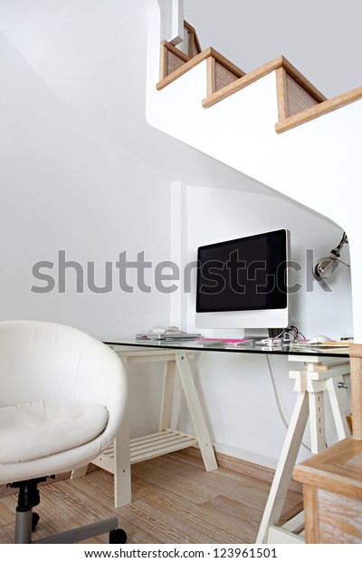View Empty Modern Home Office Space Stock Photo Edit Now 123961501