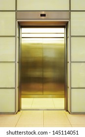 View Of Empty Open Elevator In Office