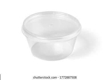 view of empty plastic jar isolated on white background with clipping path