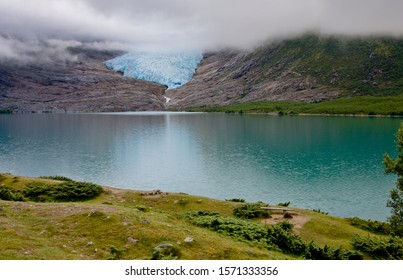 View To Engabreen With Glacier, Svartisen, Nordland, Norway