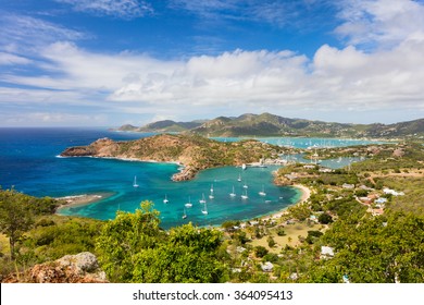 View of English Harbor in Antigua from Shirley Heights