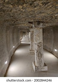 View Entrance To Inside The Great Step Pyramid Of Djoser, Saqqara. Cairo, Egypt. The Tomb Of The Egyptian Pharaohs. Ancient Catacombs Underground.