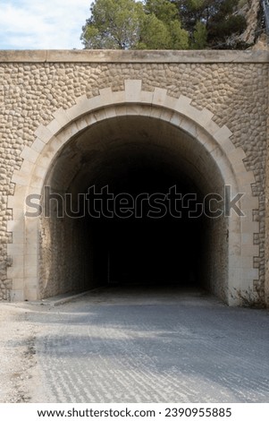 View of an entry of a long and dark tunnel