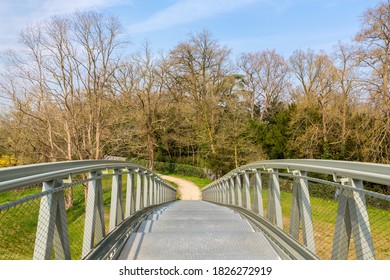 View With European Landscape From New Metal Footbridge