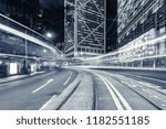 View of the evening city streets in Central district. Hong Kong