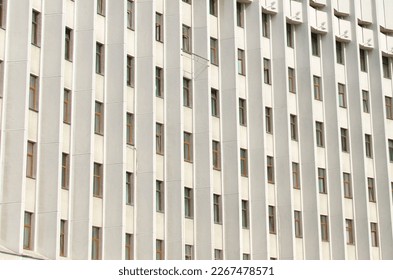 View of the facade of building with a lot of windows	