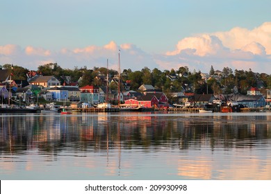  View of the famous harbor front of Lunenburg, Nova Scotia, one of the Maritime Provinces , Canada a UNESCO world heritage site. 