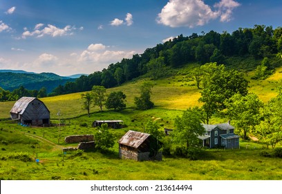 View Of A Farm In The Rural Potomac Highlands Of West Virginia.