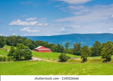 View Of Farms In The Rural Potomac Highlands Of West Virginia