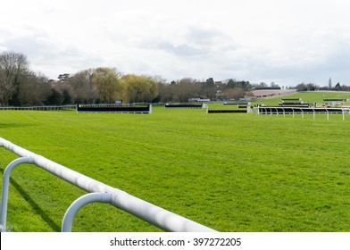 View Of Fences At Cheltenham Racecourse. 