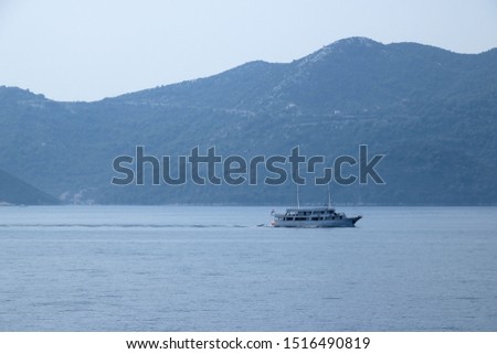 view from the ferry from Prapratno, Peljesac to Sobra, Mljet, Croatia Foto stock © 