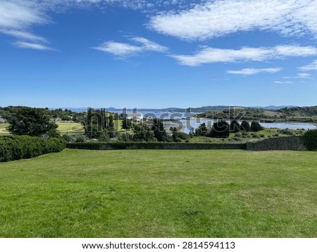 A view of the Firth of Forth from high ground in Inverkeithing, Fife, Scotland