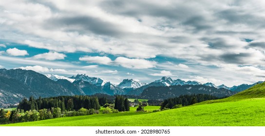 View Of Fischen In The Allgäu And The Allgäu High Alps