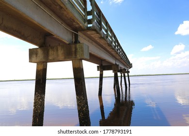 View Of Fishing Pier At Fort McAllister , Savannah, Georgia.