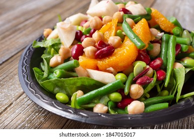 A View Of A Five Bean Salad On A Plate.