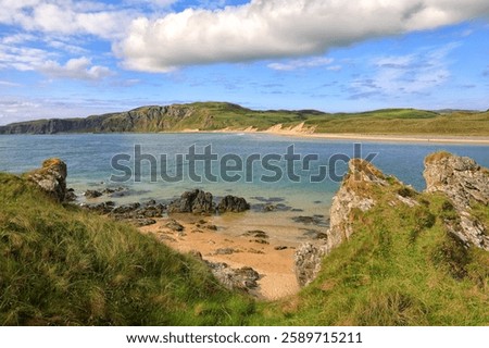 View to Five Finger Beach from Doagh Famine Village, Co. Donegal, Ireland