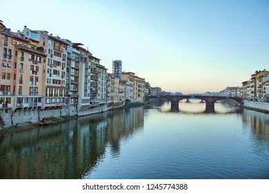 View Of  Florence In Winter, Italy