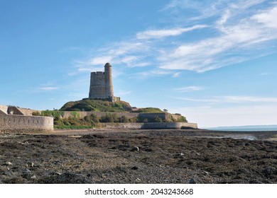 View Of A Fortified Tower At Low Tide