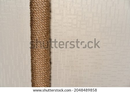 Similar – Image, Stock Photo Post with tightly stretched red and white barrier tape in front of a meadow with foliage