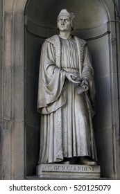 View At Francesco Guicciardini Statue In Florence, Italy