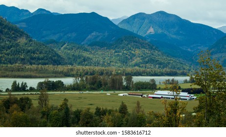 View Of Fraser River , Fraser Valley, BC, Canada.